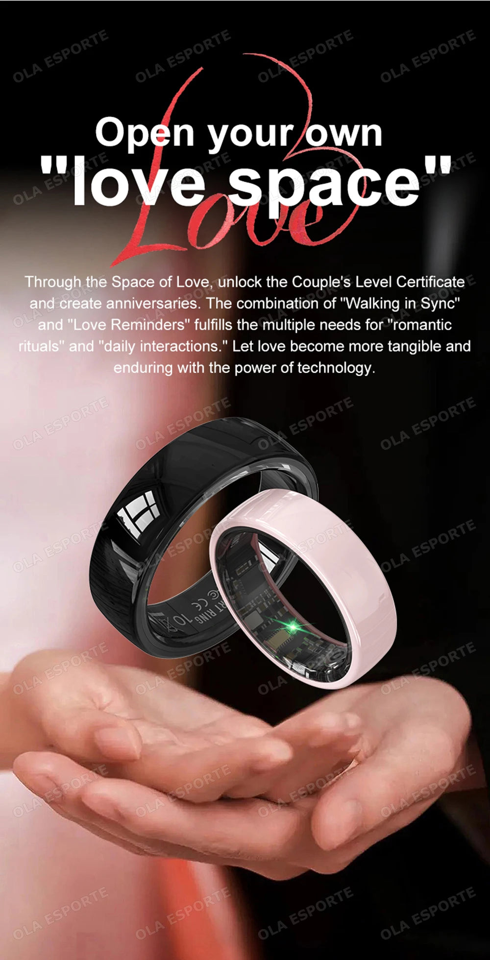 New Smart Ring With Box Heart Rate Stress Monitoring  - Gesture Control - Waterproof - Health - Sports