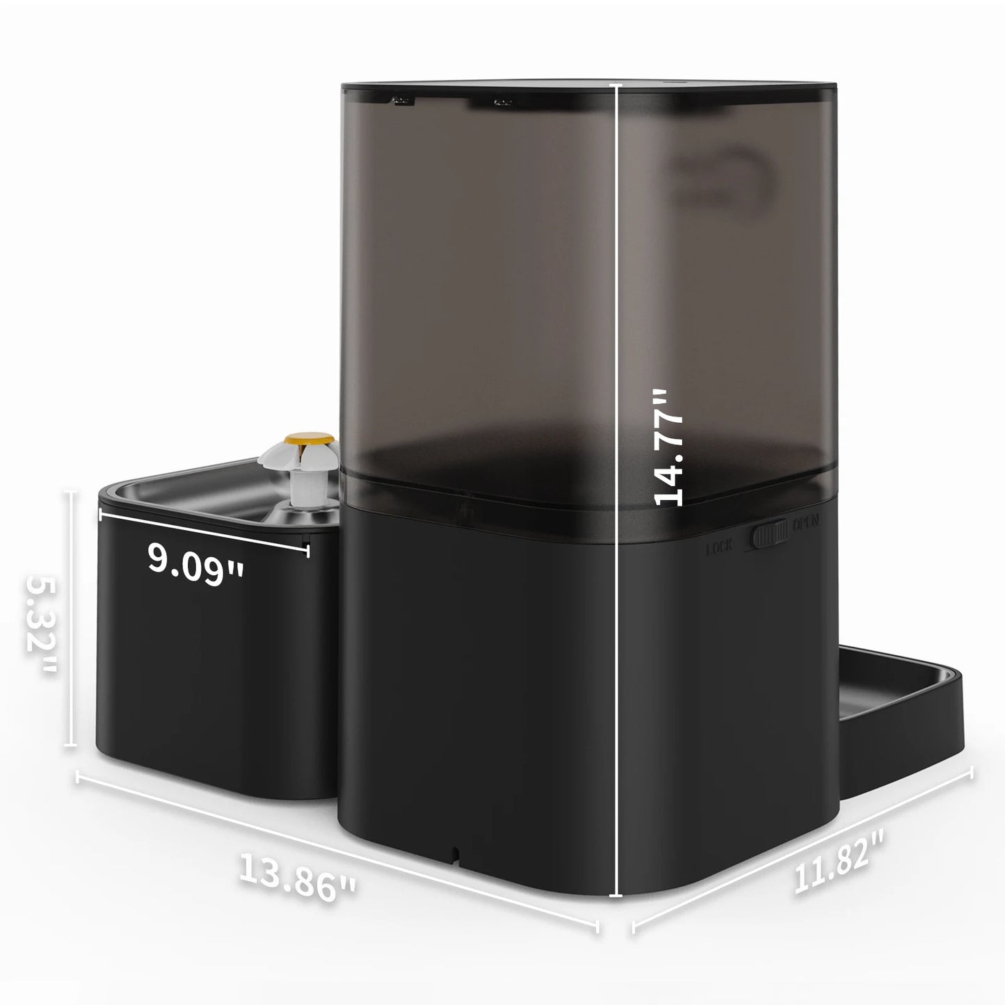 DOEL 2-in-1 smart Cat Feeder – Food & Water, Scheduled & WiFi Controlled