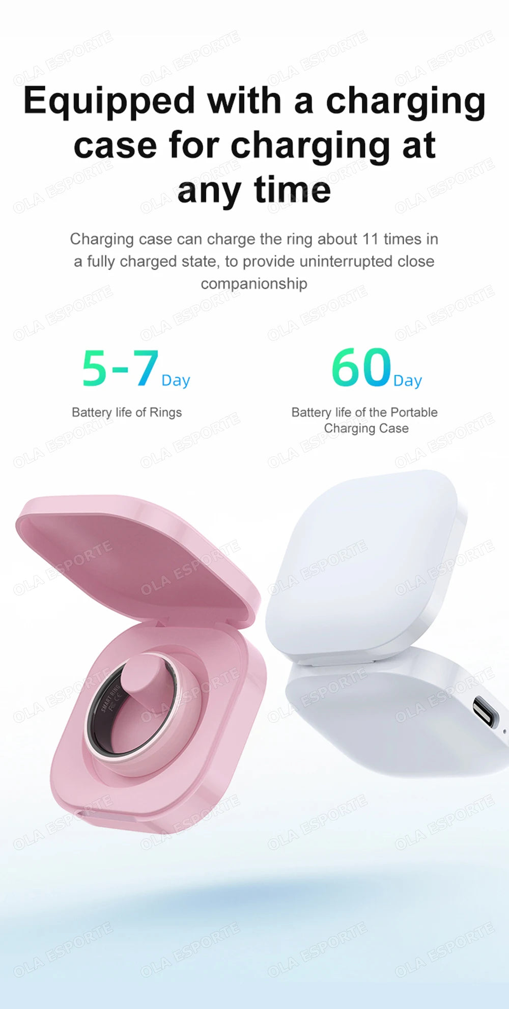 New Smart Ring With Box Heart Rate Stress Monitoring  - Gesture Control - Waterproof - Health - Sports