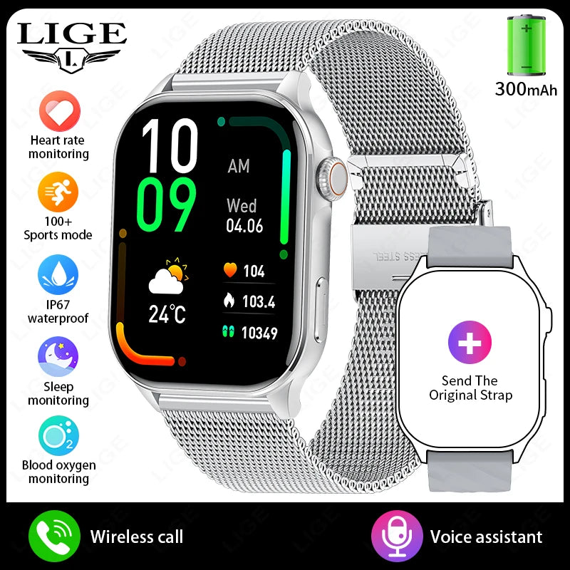 LIGE AMOLED Smart Watch large touch screen 2.01 inch