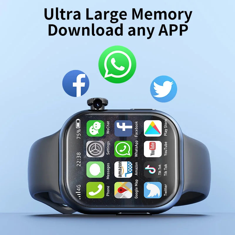 5G Smart Watch S10 Series Android 800W Camera 4G/5G LTE Sim Card GPS WIFI 2.26 inch 490*580 Amoled 128GB Storage Game