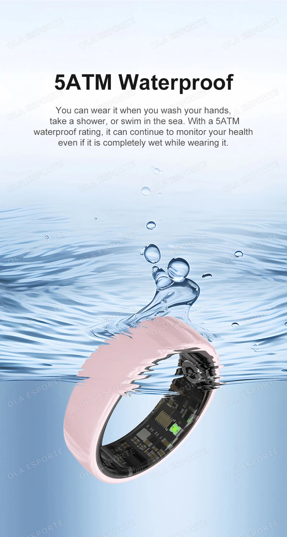 New Smart Ring With Box Heart Rate Stress Monitoring  - Gesture Control - Waterproof - Health - Sports