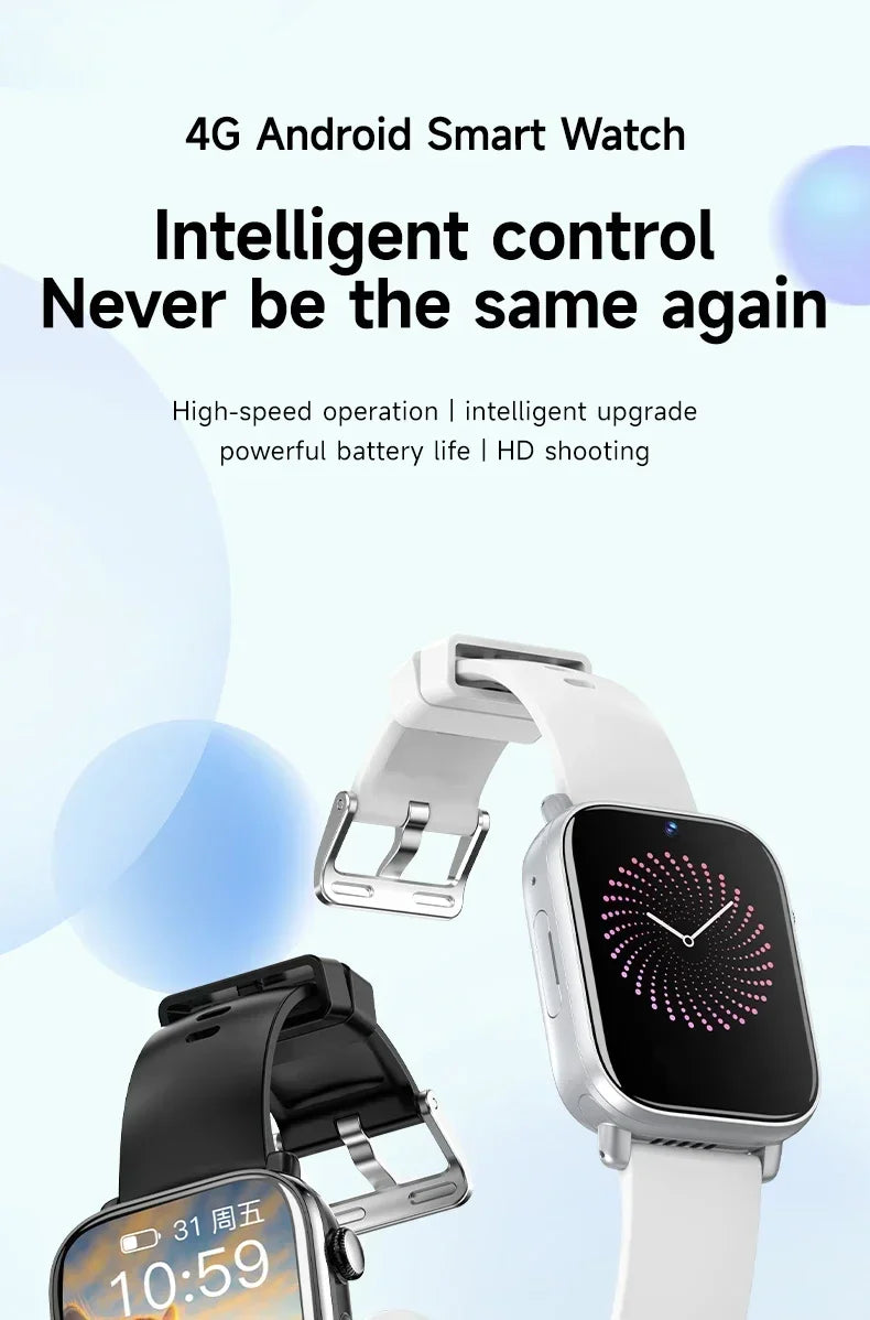 don't miss you kids - 4G New - Video Call Smart Watch 1.99 ''410 * 502 HD Screen, SIM Card, GPS WIFI Dual Camera