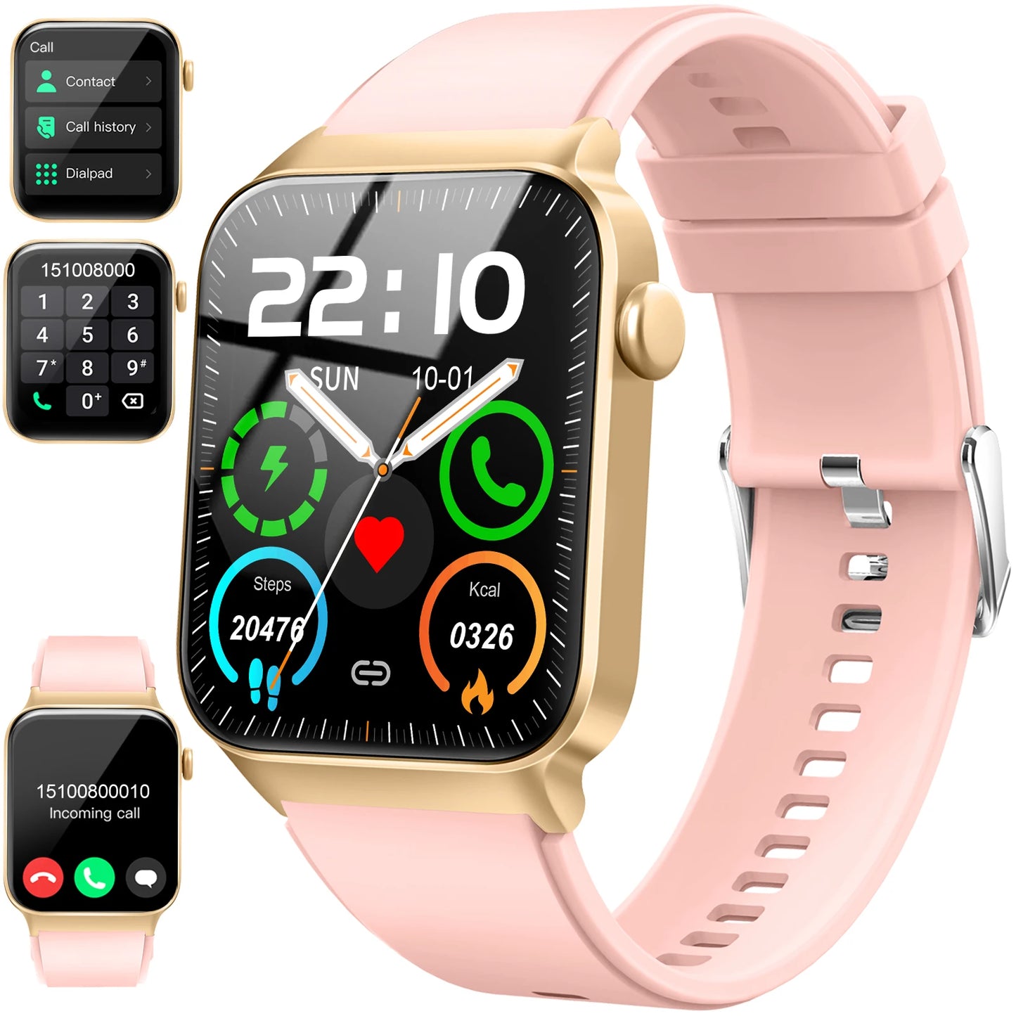 T50 Fitness Tracker Smartwatch | 100+ Sport Modes I Waterproof | 1.85" Ultra Thin + Heart Rate/Sleep Monitor (Answer Call)