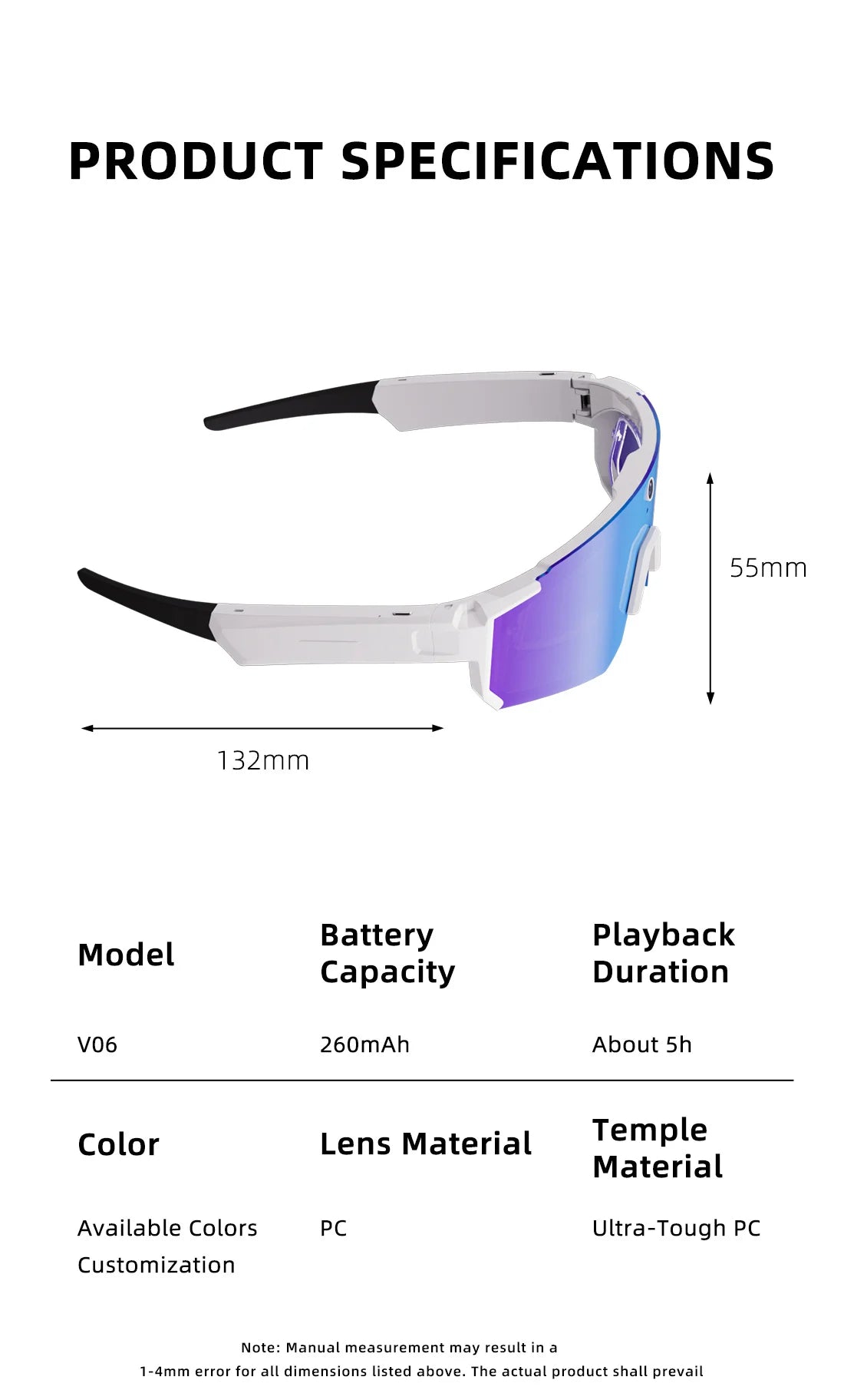 POV Smart Glasses – Capture Life Hands-Free (1080P)