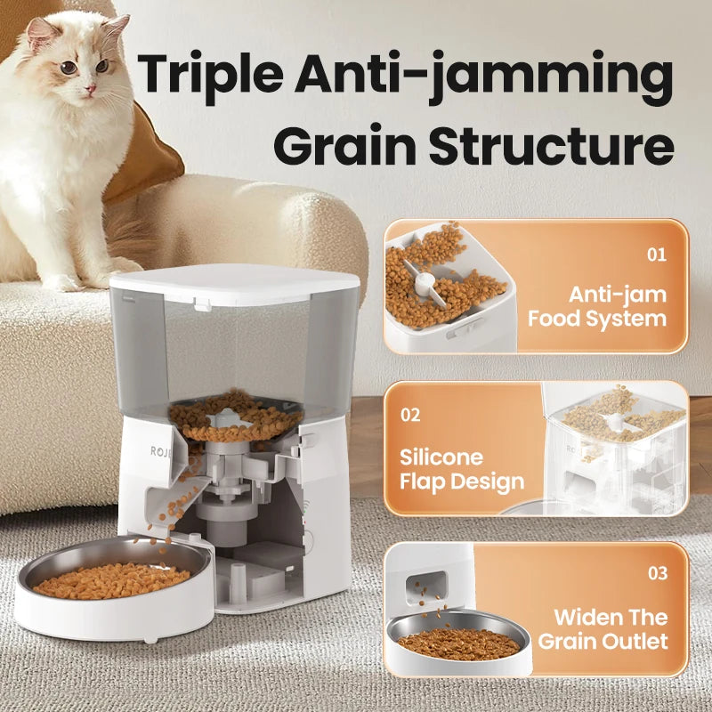 ROJECO smart Dog Feeder – Never Miss a Meal, Control from Anywhere via WiFi