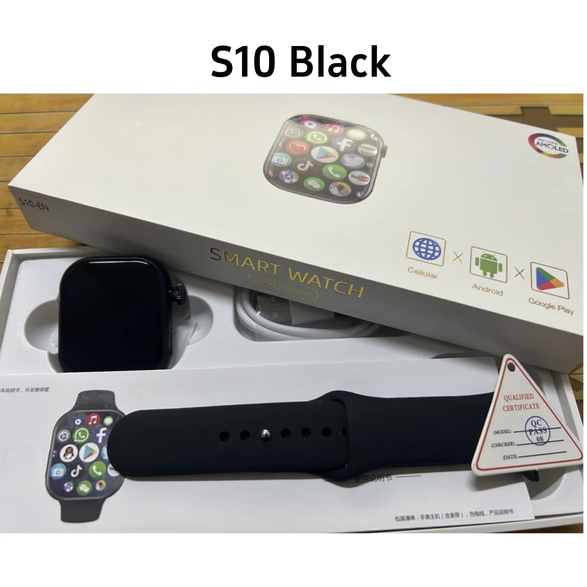 5G Smart Watch S10 Series Android 800W Camera 4G/5G LTE Sim Card GPS WIFI 2.26 inch 490*580 Amoled 128GB Storage Game