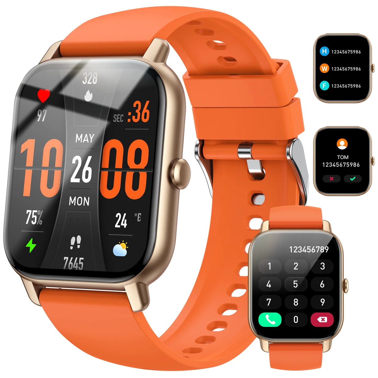P66 Smart Watch 1.85 inch waterproof GPS health & sleep tracker - Fixed band