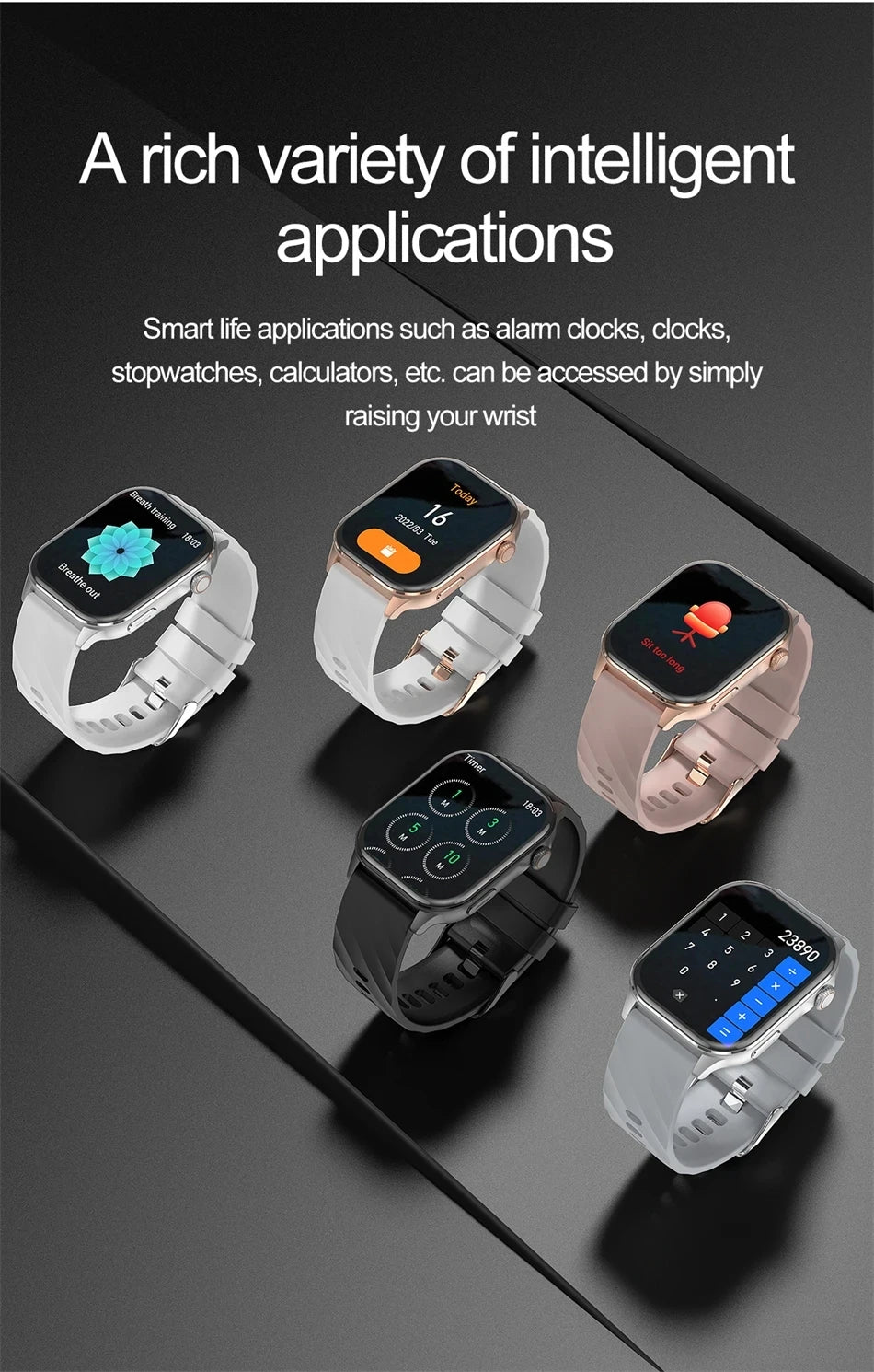 LIGE AMOLED Smart Watch large touch screen 2.01 inch
