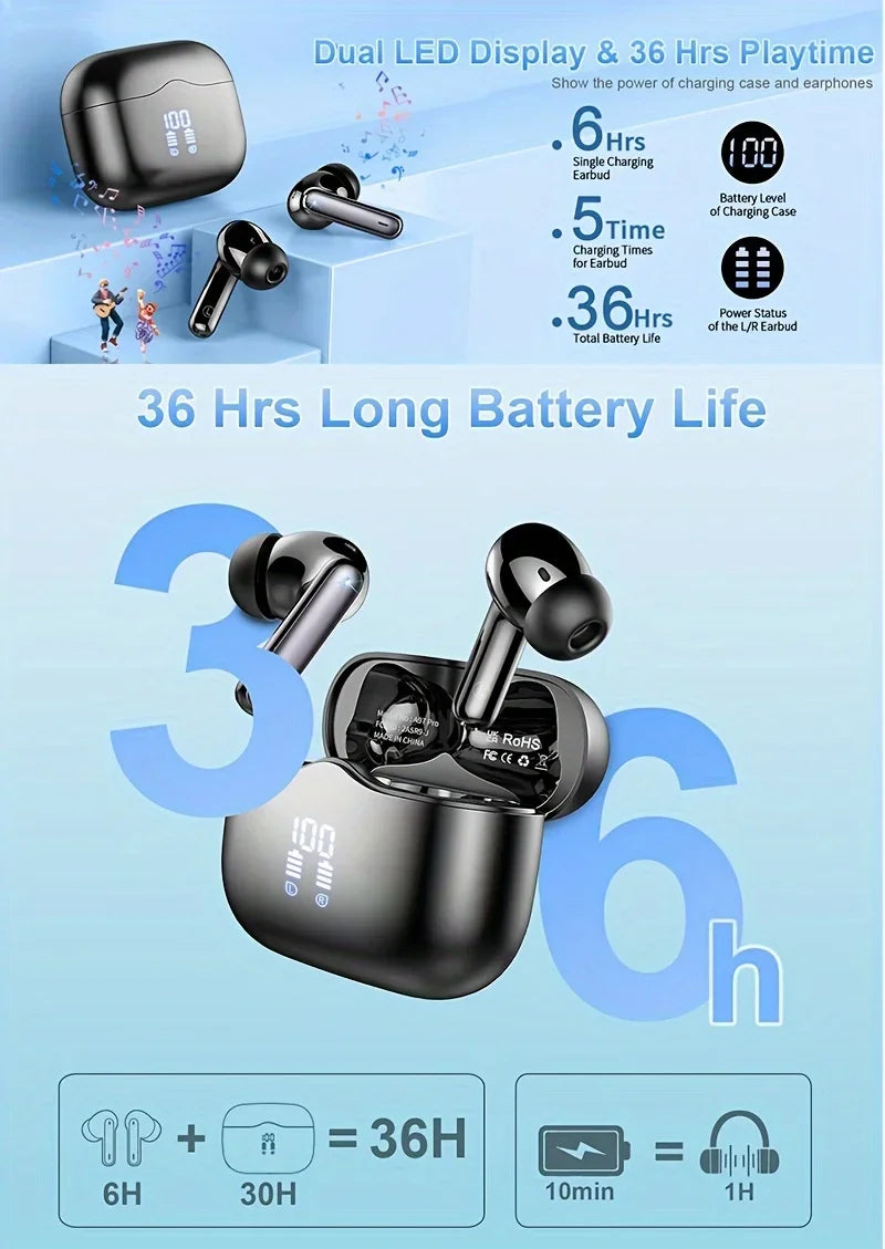 UYUXIO Wireless ANC Earbuds – Bluetooth 5.3 & Noise Cancelling