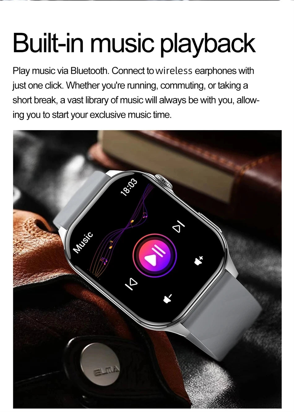 LIGE AMOLED Smart Watch large touch screen 2.01 inch