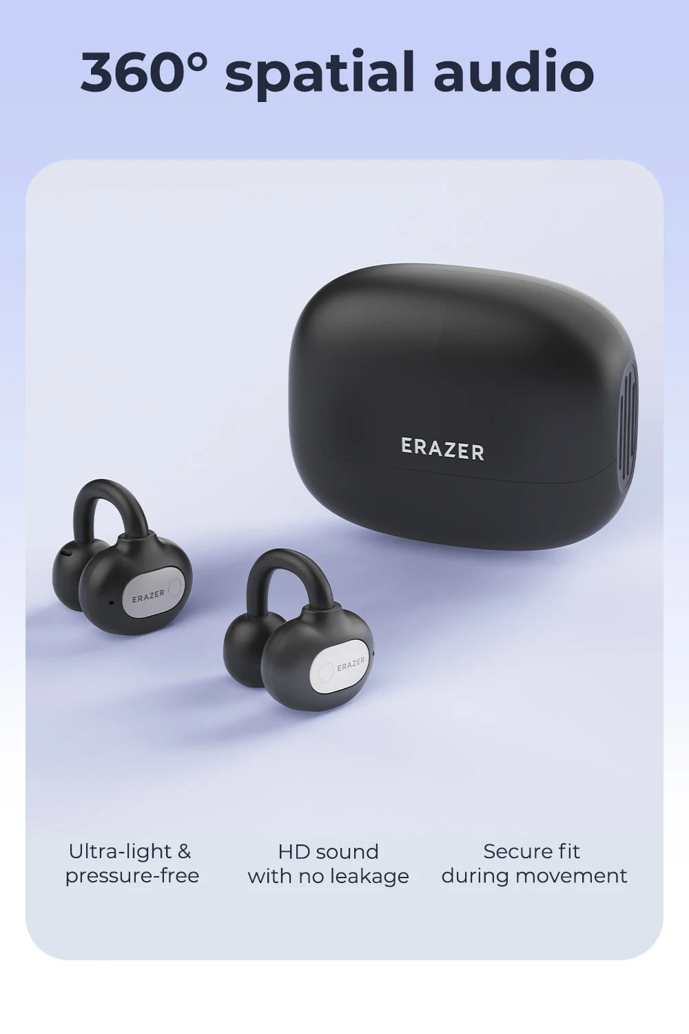 ERAZER AI Translator Ear Clip Earbuds – Real-Time Translation & Wireless Freedom