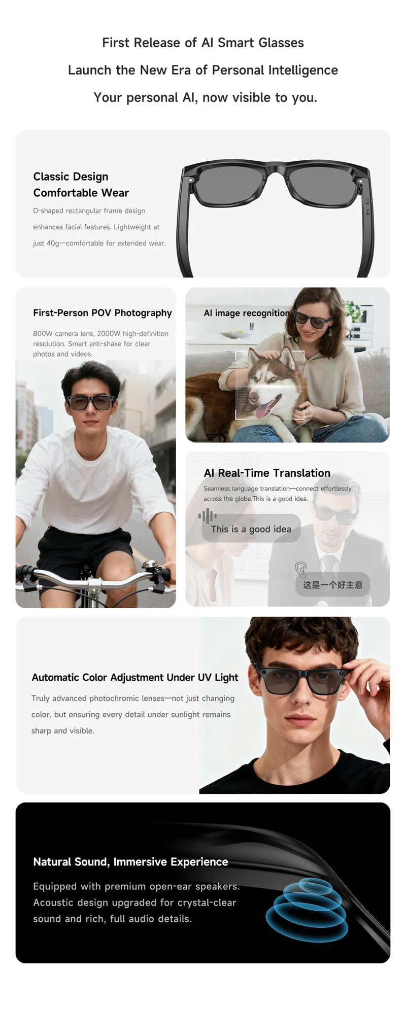 NextGen AI Smart Glasses – 6K HD Camera & Bluetooth Calling
