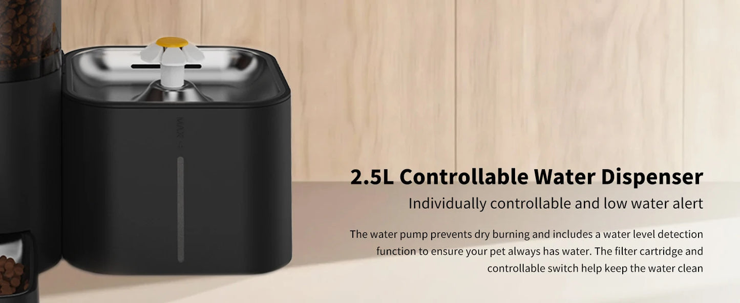 DOEL 2-in-1 smart Cat Feeder – Food & Water, Scheduled & WiFi Controlled