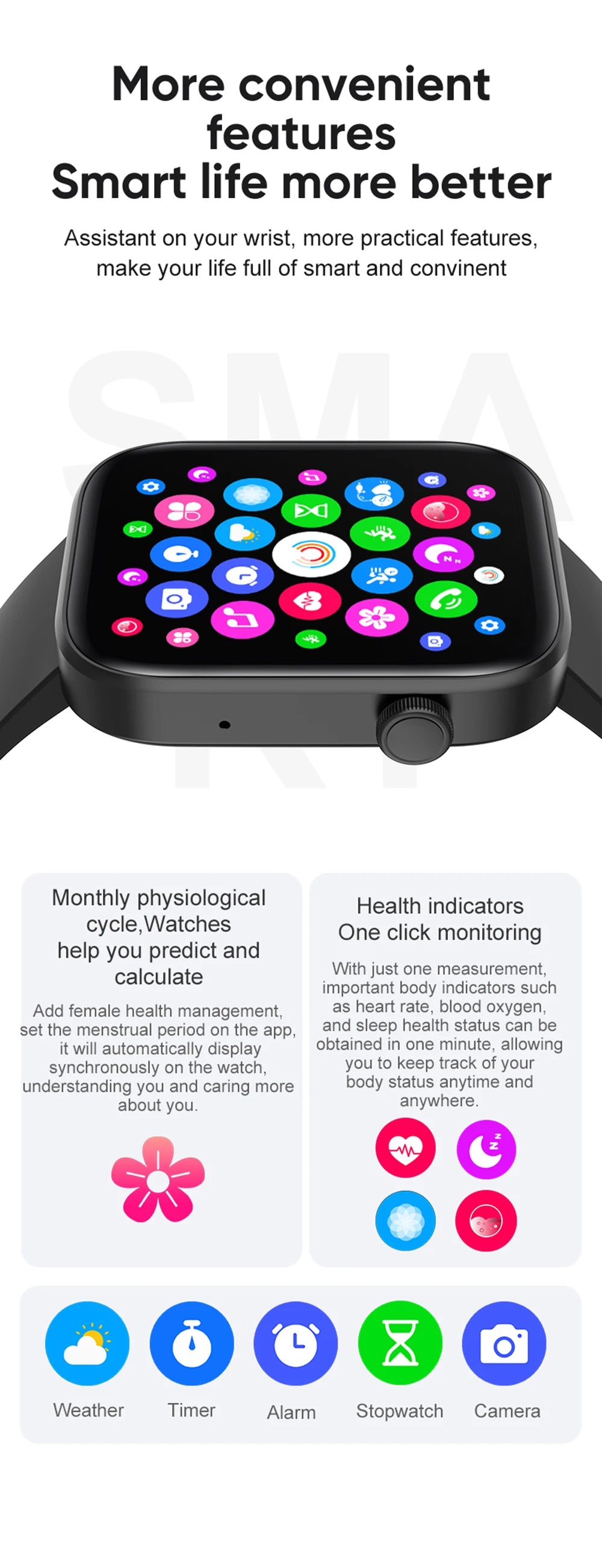 COLMI P71 Smartwatch touch screen 1.9 inch 4-5 days battery life