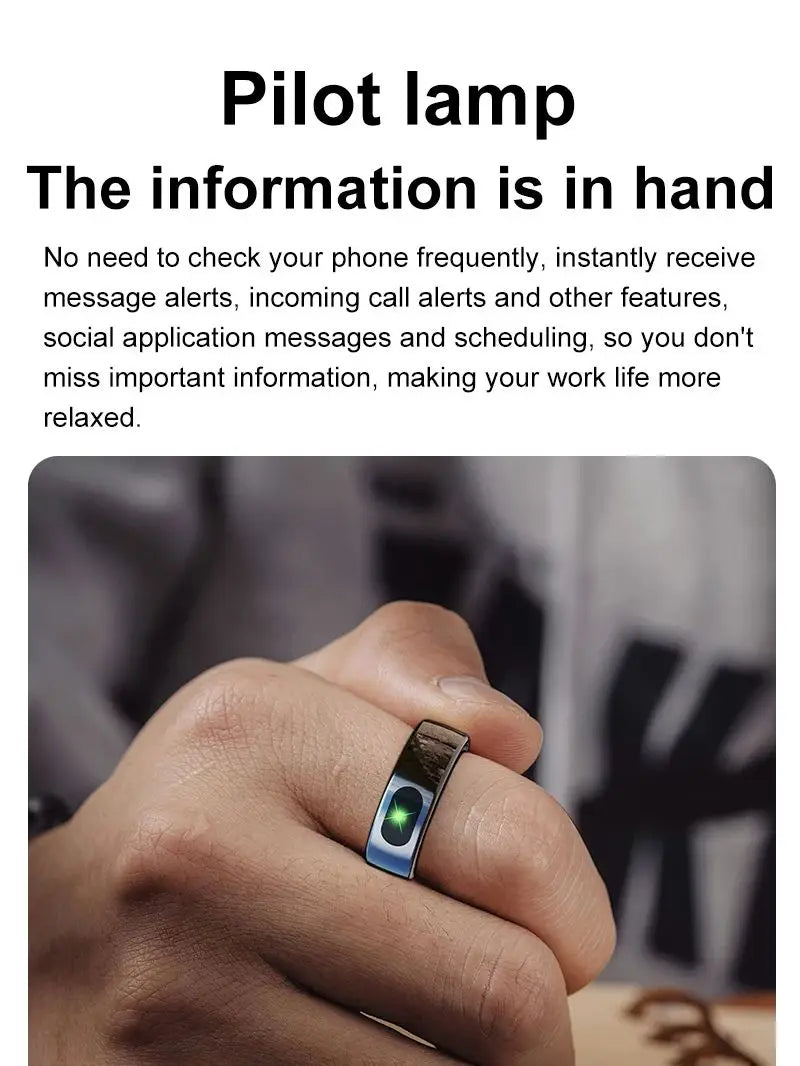 R08 Smart Ring Touch Control Function Health Monitor 5ATM Waterproof Skin Temperature Measurement