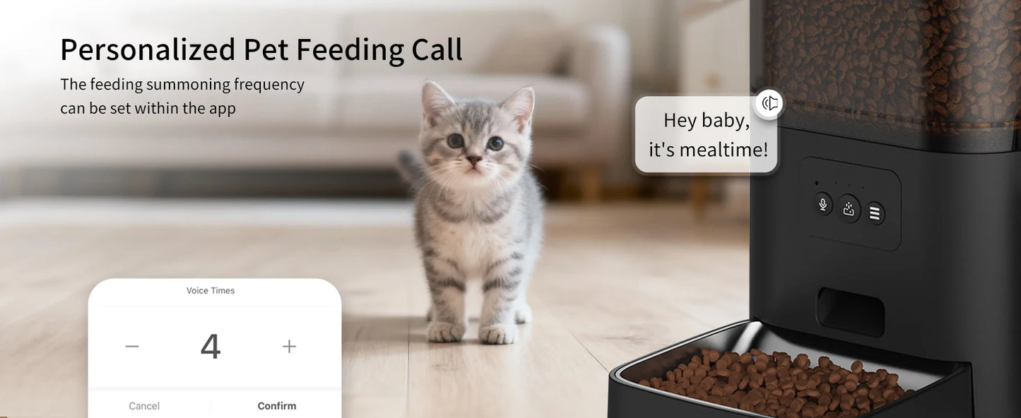 DOEL 2-in-1 smart Cat Feeder – Food & Water, Scheduled & WiFi Controlled