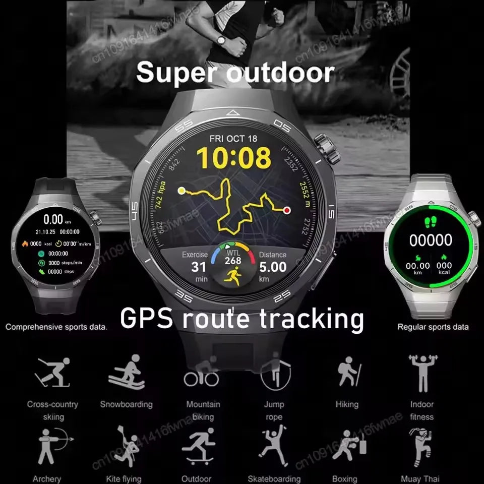Smart Watch 5 Pro Men HD AMOLED Screen GPS Heart rate Bluetooth Call IP68 Waterproof Man Smartwatch Holiday Gifts
