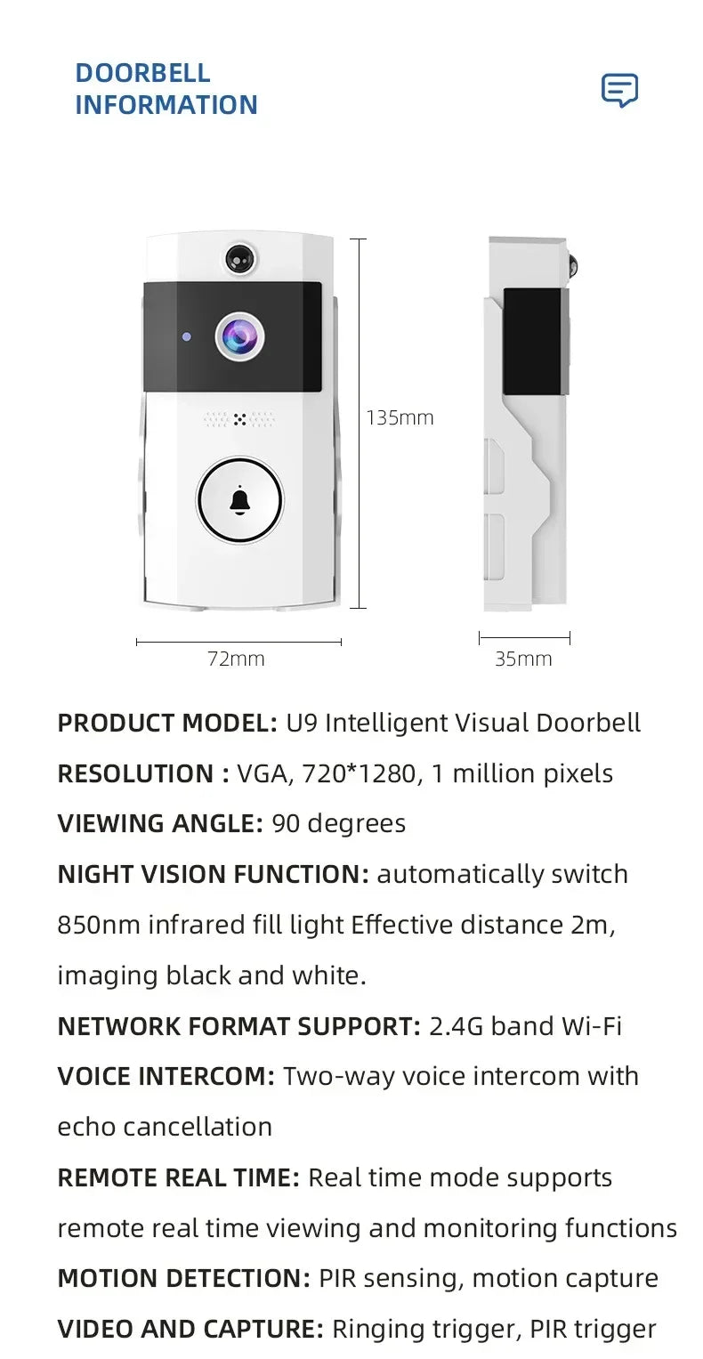 Smart Solar Doorbell – No Charging Hassle, Full Security