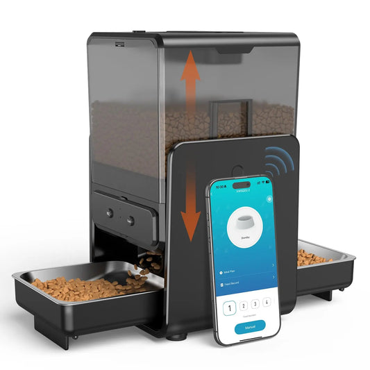 Smart WiFi Cat Feeder – Dual Bowl Automatic Pet Feeder