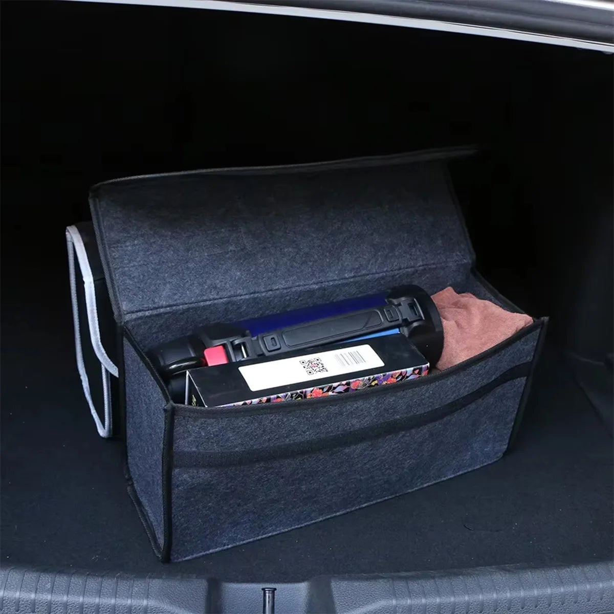 1PC Dark gray car felt storage box