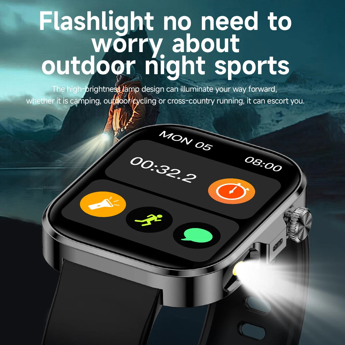 2026 New Hot Smartwatch 2.01 Screen Voice Assistant - flash light