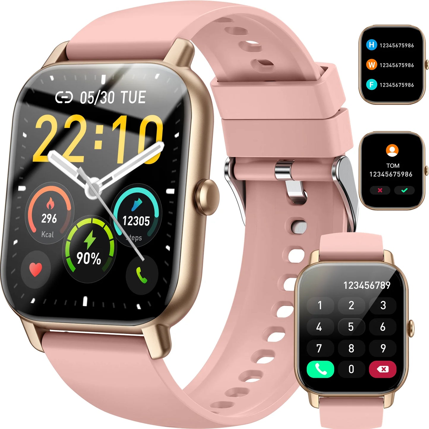 P66 Smart Watch 1.85 inch waterproof GPS health & sleep tracker - Fixed band