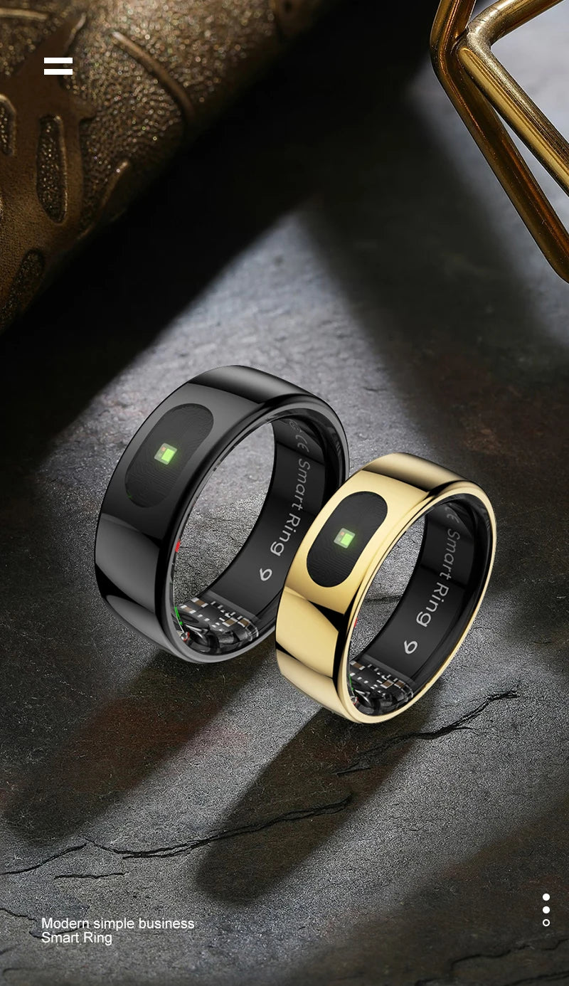 R08 Smart Ring Touch Control Function Health Monitor 5ATM Waterproof Skin Temperature Measurement