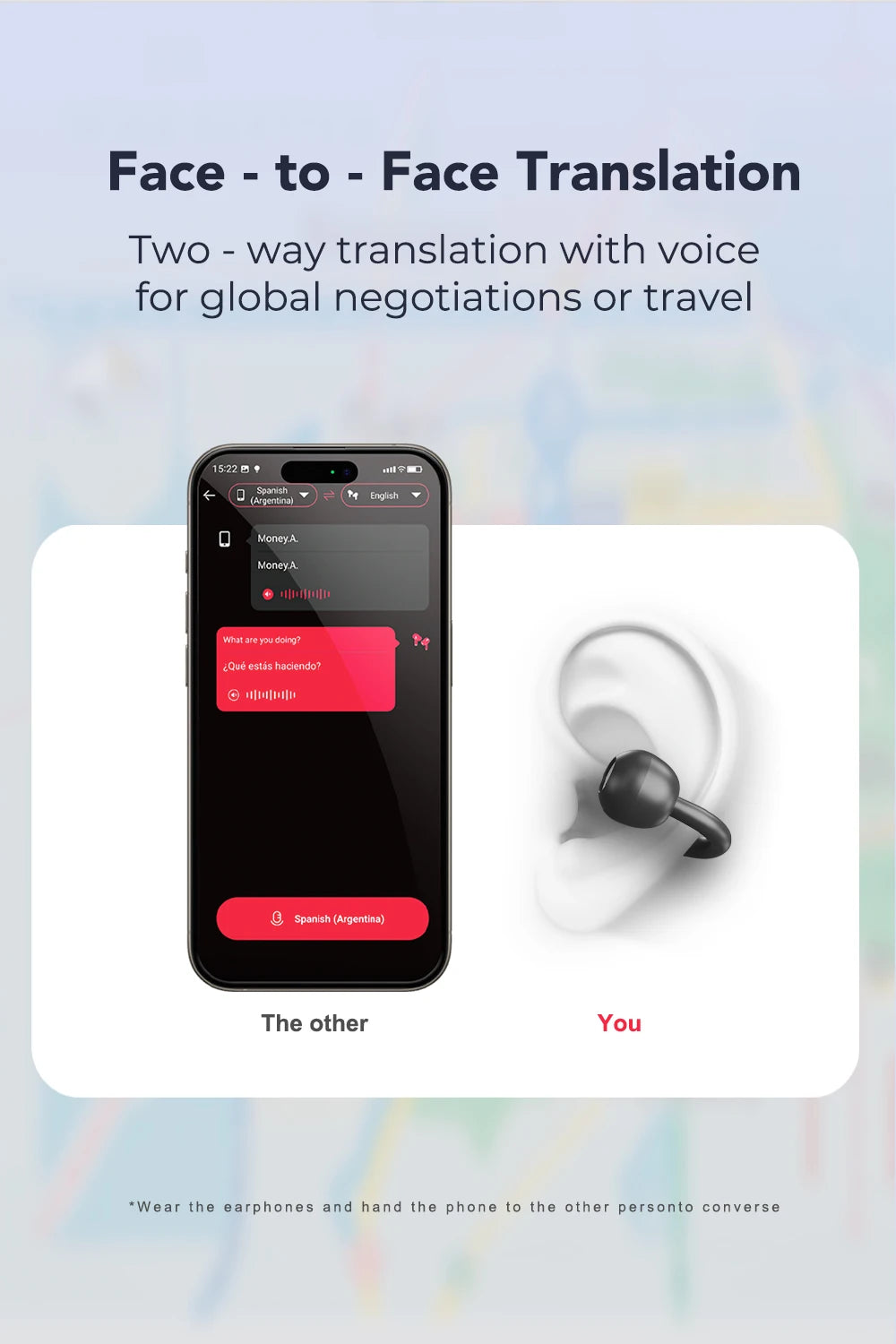 ERAZER AI Translator Ear Clip Earbuds – Real-Time Translation & Wireless Freedom