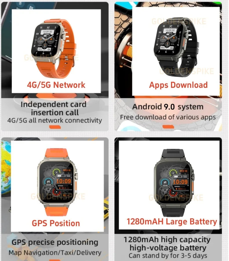 Smartwatch S9 Ultra 4G LTE Android9.0 Watch 2.2 inch build in camera - GPS WIFI SIM