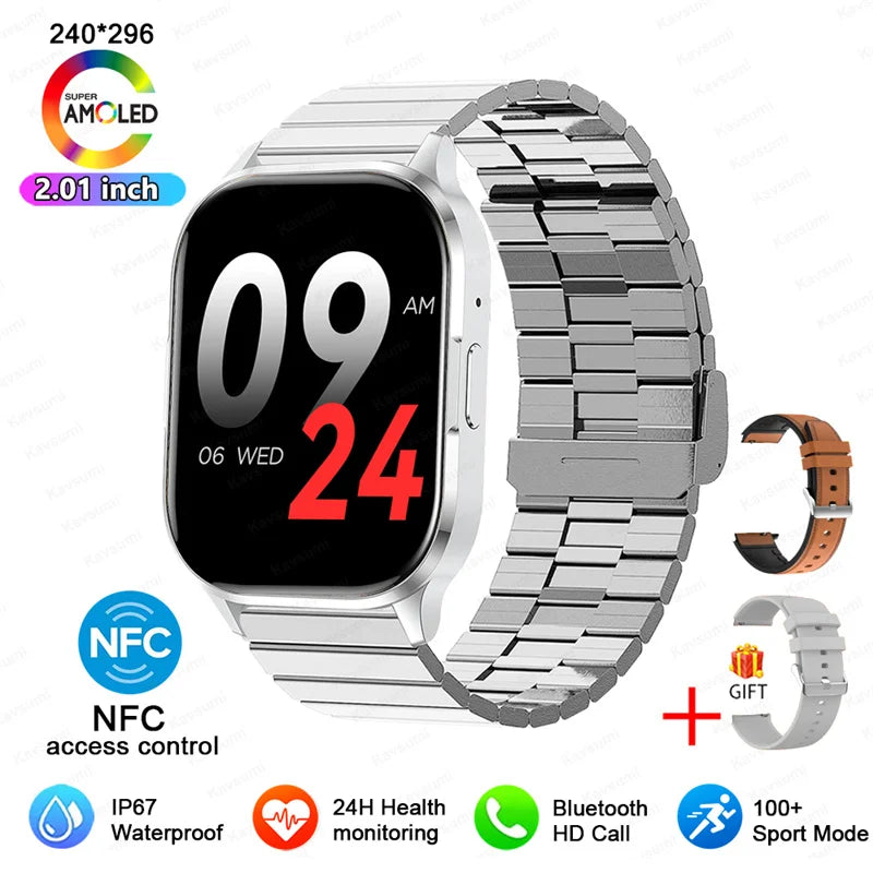 AMOLED 2026 Full circle touch screen, 2.0 inch, NFC, Sleep & Health tracker