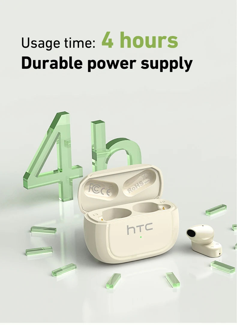 HTC Mini TWS Earbuds – Bluetooth Wireless & Noise Reduction