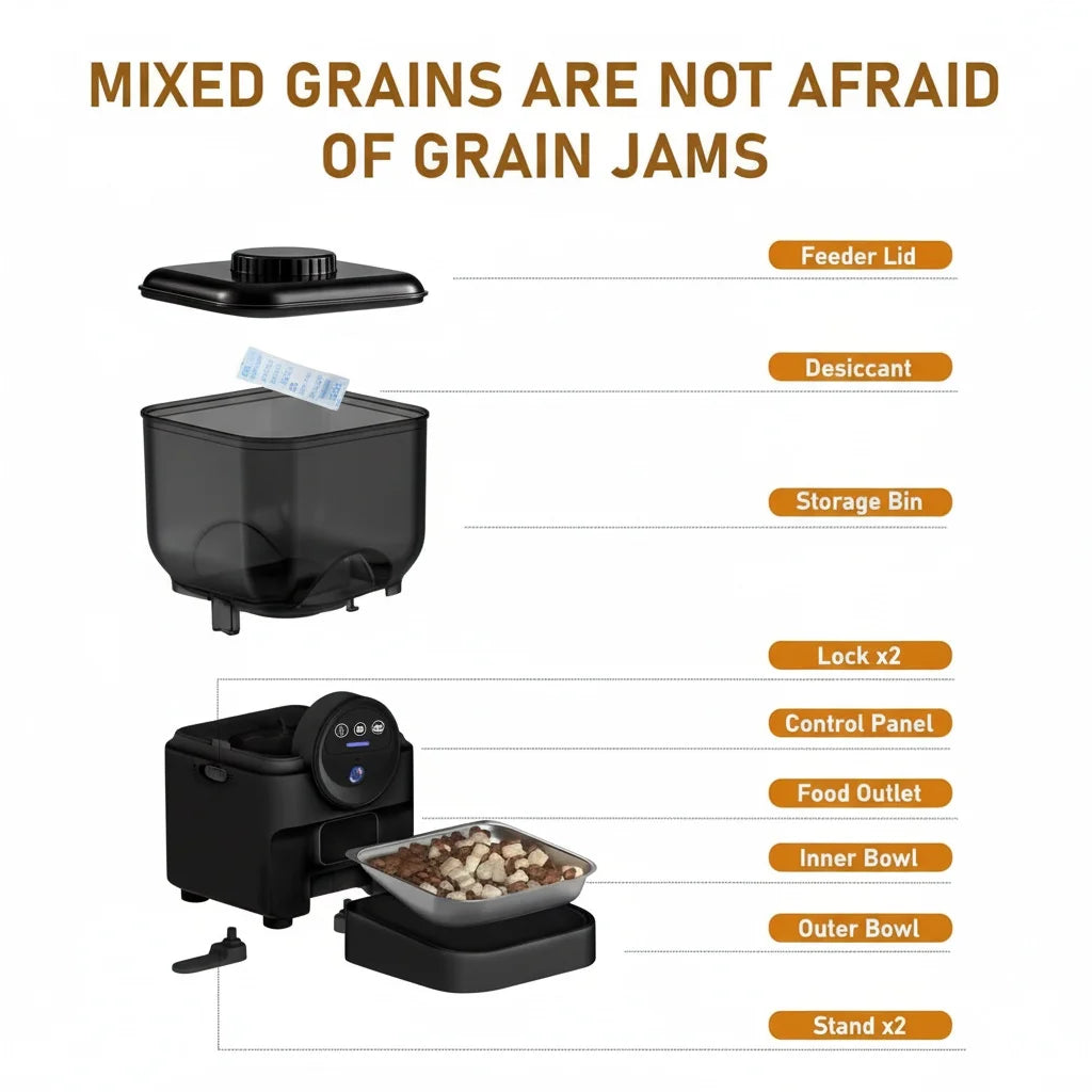 6.5L Automatic Cat Feeder Rechargeable Wifi Smart Pet Feeder App Controlled Cat Feeder With Camera Built-in Battery Cat Dog Feeder