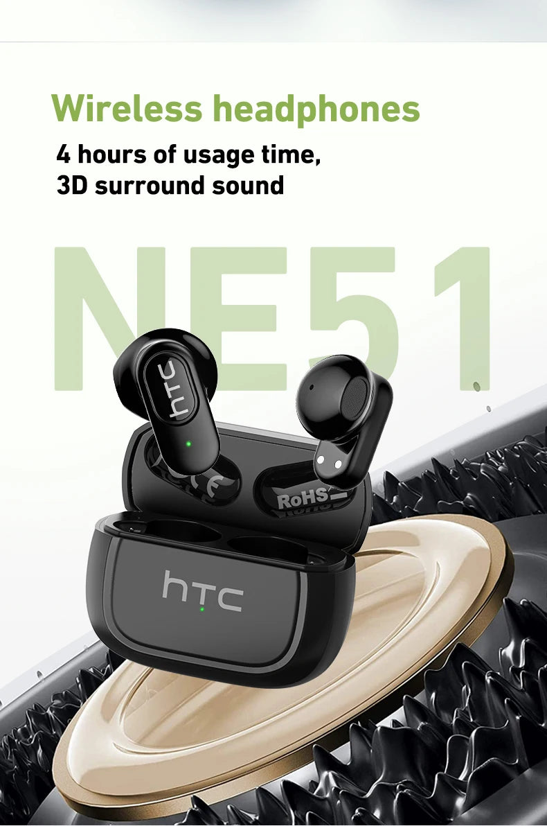 HTC Mini TWS Earbuds – Bluetooth Wireless & Noise Reduction