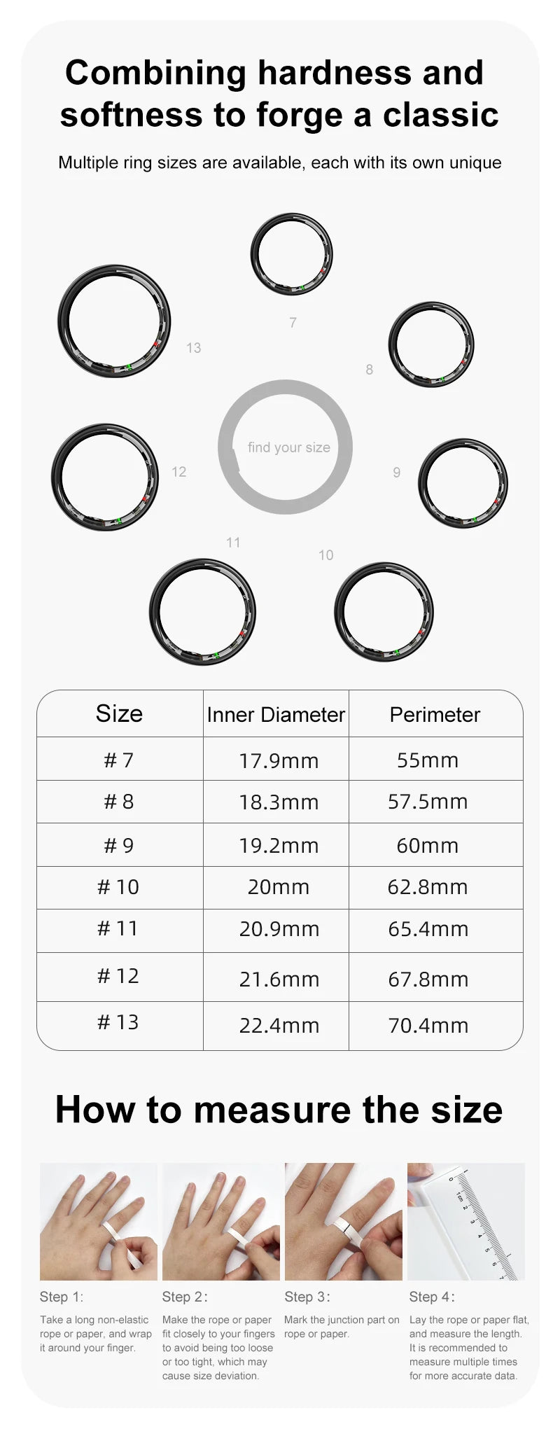 R08 Smart Ring Touch Control Function Health Monitor 5ATM Waterproof Skin Temperature Measurement