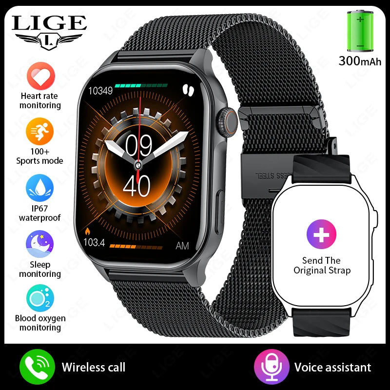 LIGE AMOLED Smart Watch large touch screen 2.01 inch