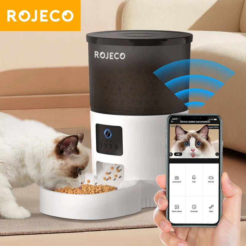 ROJECO Smart Pet Feeder – See, Talk & Feed Your Pets Remotely