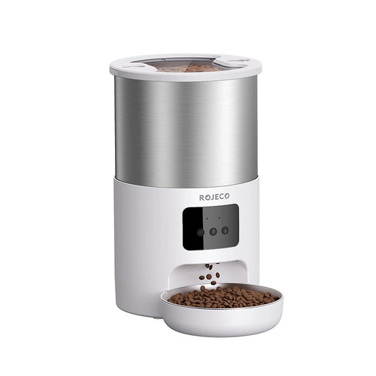 ROJECO 4.5L Smart Pet Feeder – Record Your Voice & Feed on Schedule via WiFi