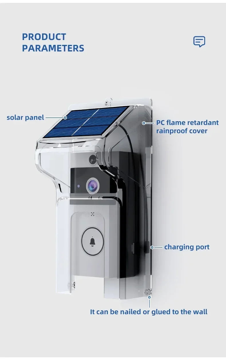 Smart Solar Doorbell – No Charging Hassle, Full Security