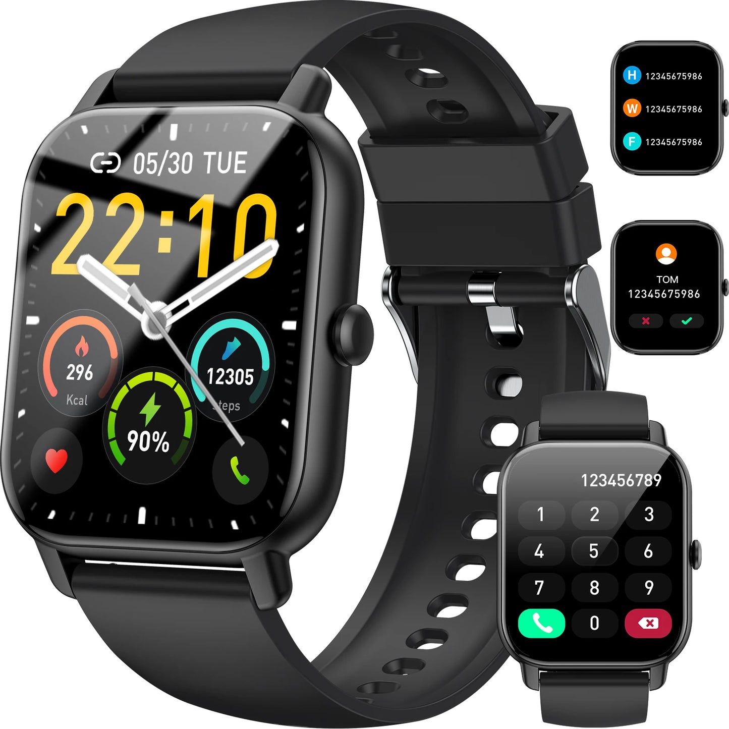 P66 Smart Watch 1.85 inch waterproof GPS health & sleep tracker - Fixed band