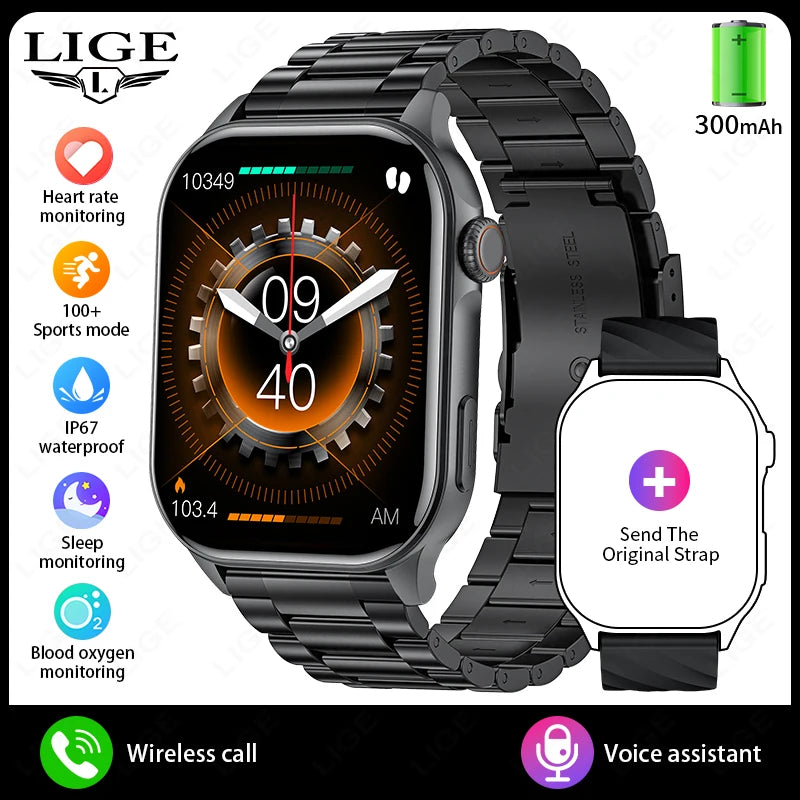 LIGE AMOLED Smart Watch large touch screen 2.01 inch