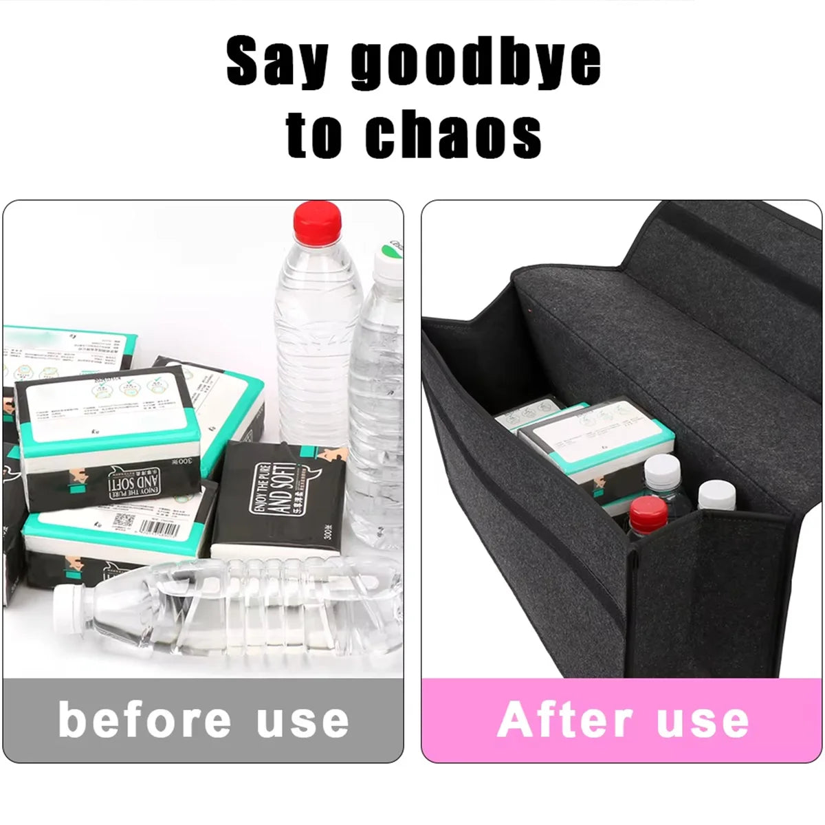 1PC Dark gray car felt storage box