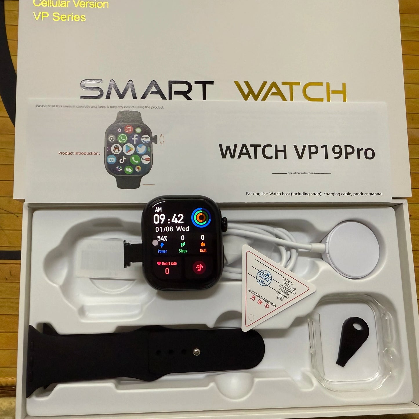 VP19 Pro Smartwatch Touch ID 2.29inch Amoled Android S11 Plus Smart Watch With 8MP Rotary Camera GPS WIFI NFC