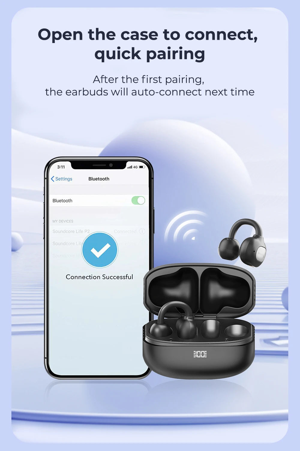 ERAZER AI Translator Ear Clip Earbuds – Real-Time Translation & Wireless Freedom