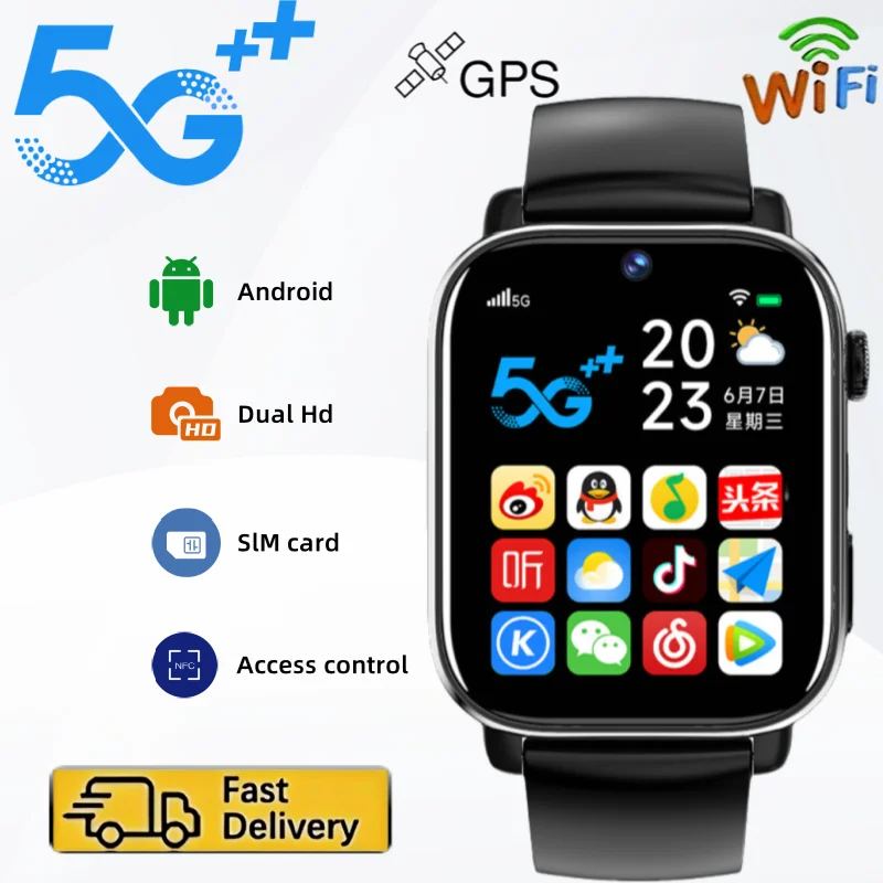 don't miss you kids - 4G New - Video Call Smart Watch 1.99 ''410 * 502 HD Screen, SIM Card, GPS WIFI Dual Camera