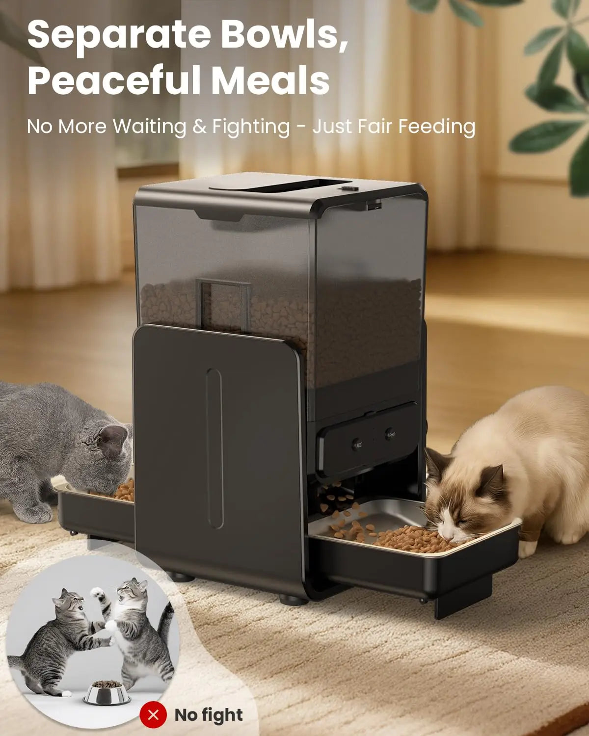 Smart WiFi Cat Feeder – Dual Bowl Automatic Pet Feeder