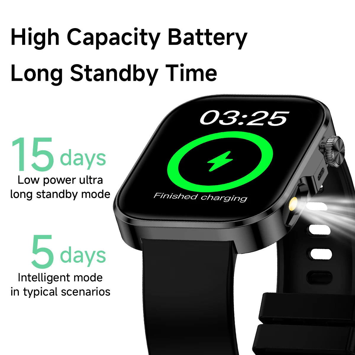 2026 New Hot Smartwatch 2.01 Screen Voice Assistant - flash light