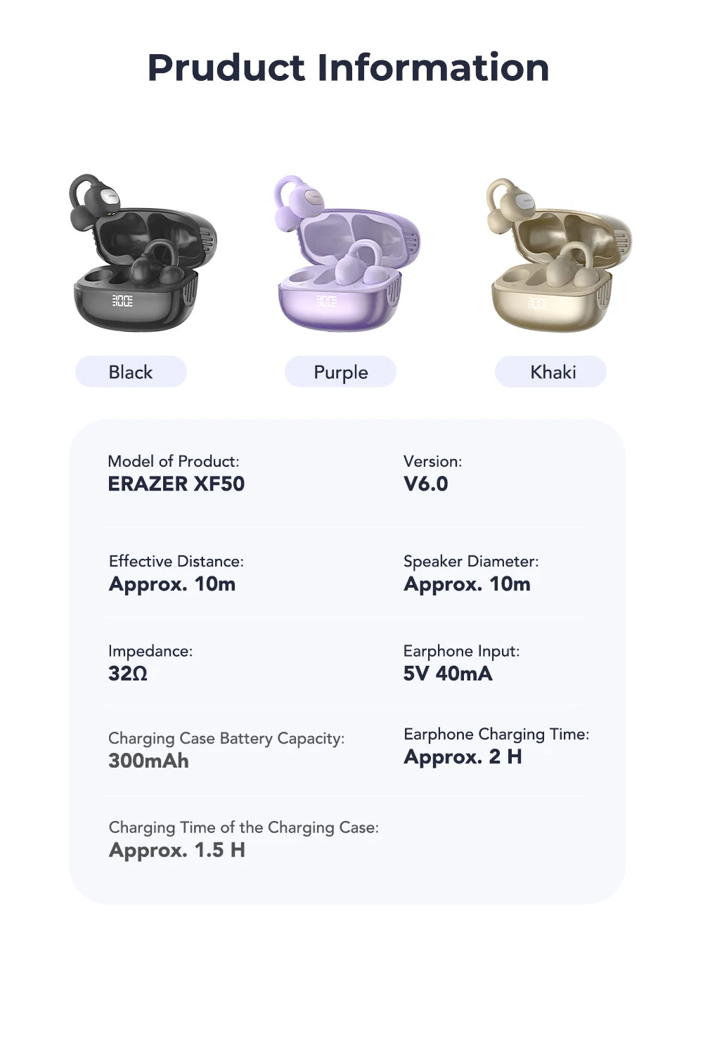 ERAZER AI Translator Ear Clip Earbuds – Real-Time Translation & Wireless Freedom