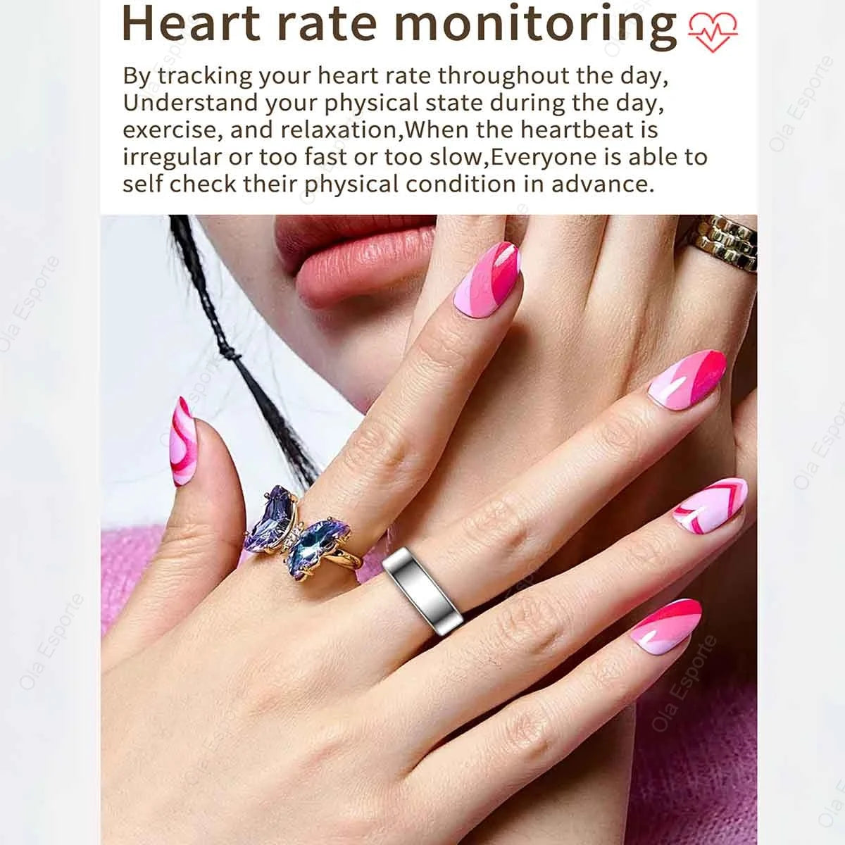 R10 Smart Ring with Charging Dock  Health Sleep Heart Rate Monitoring 5ATM Waterproof Multi-sport Mode