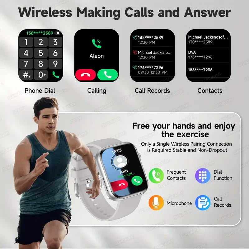 HD 2026 Watch Series 11 - NFC - Waterproof HD AMOLED Screen GPS Track Men Smartwatch - GPS